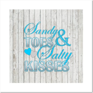 Shabby Chic  barn wood turquoise  beachy typography beach life Posters and Art
